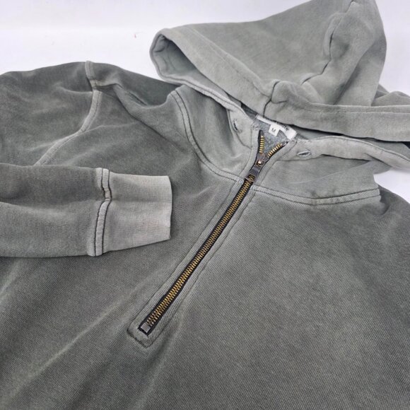 Cotton Citizen Green Quarter Zip Side Zip Hoodie Sweater Men's Medium M - Picture 1 of 6
